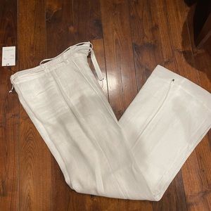 NWT Karina Grimaldi white linen pants